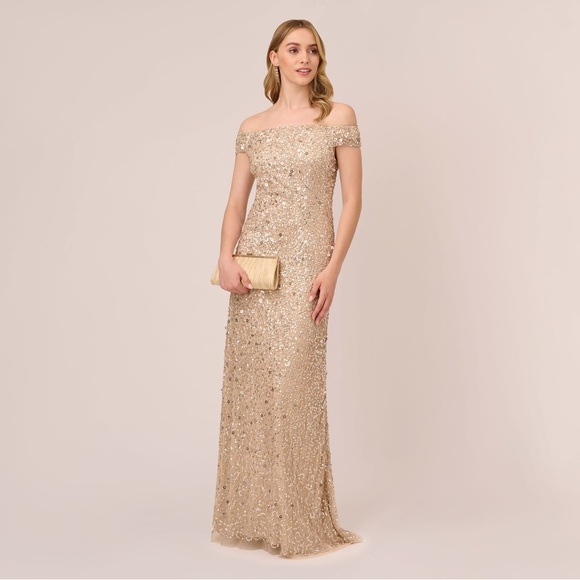 Adrianna Papell | Dresses | Adrianna Papell Goldchampagne Gown Worn Once | Poshmark Adrianna Papell | Dresses | Adrianna Papell Goldchampagne Gown Worn Once | Poshmark